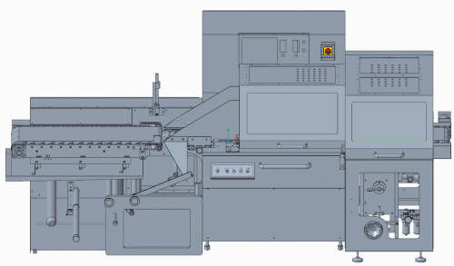 Aligning roller bearing plastic film sealing packaging machine